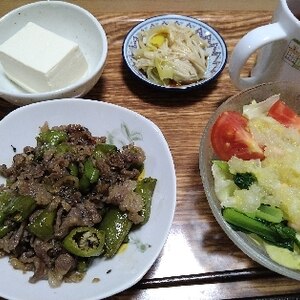 お弁当に♪牛肉とピーマンの甘辛炒め